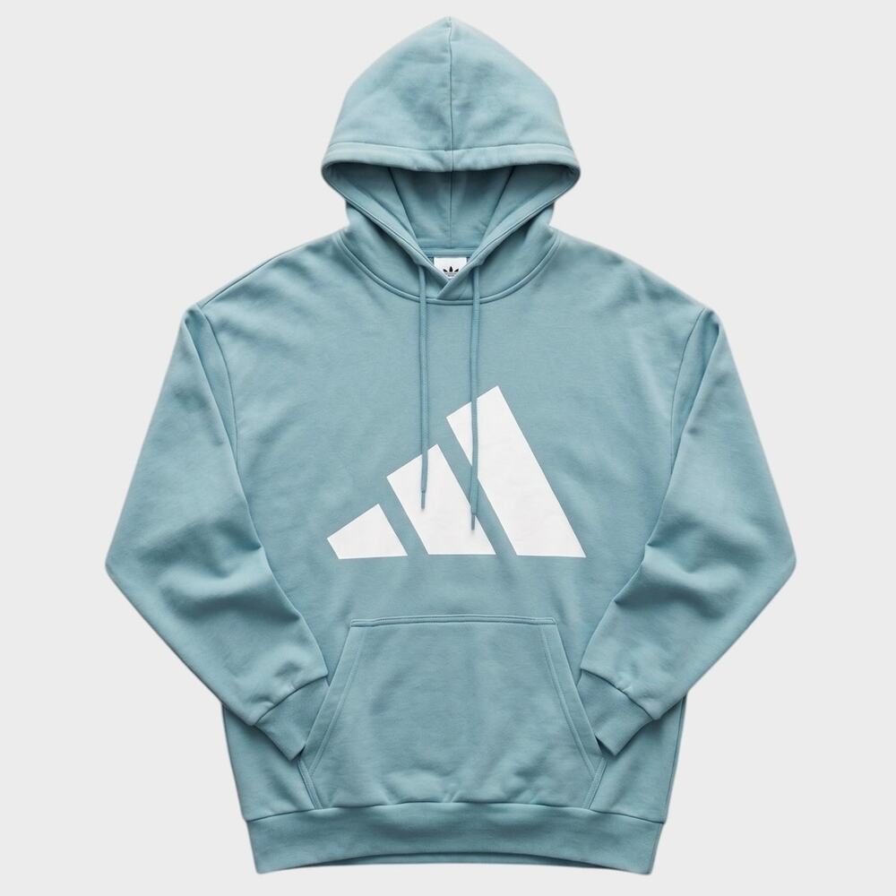 Adidas XL Hooded Sweatshirt Teal Future Icons Logo Graphic Hoodie